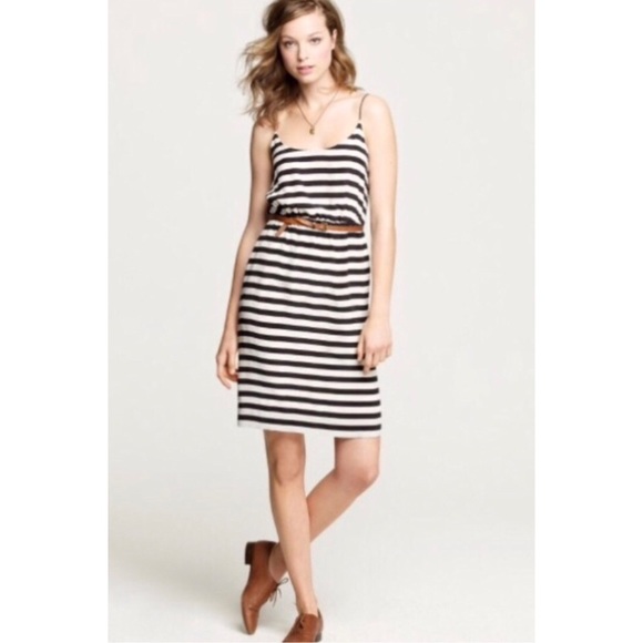 J. Crew Dresses & Skirts - {J.Crew} Striped Silk Blouson Tank Dress